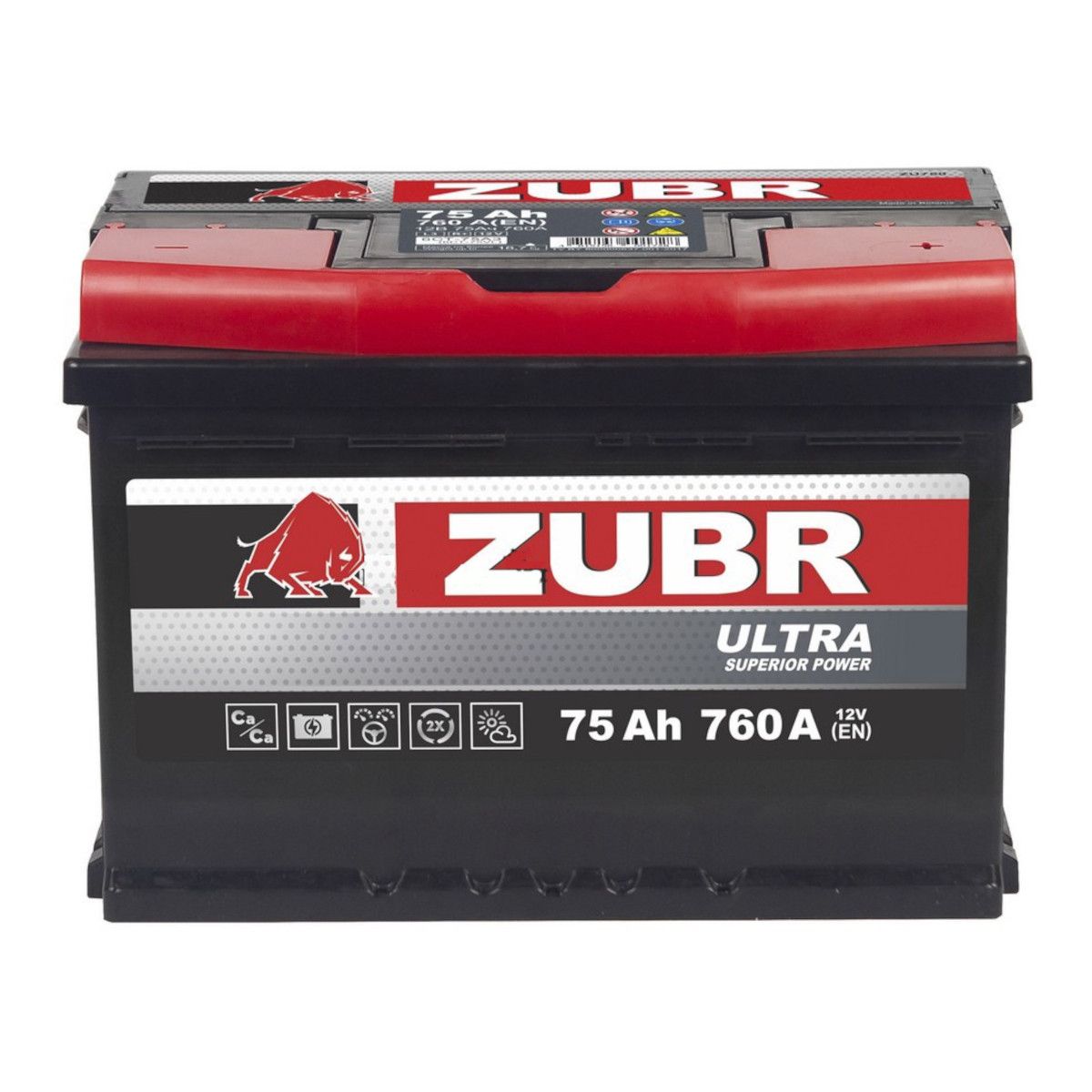 ZUBR  Ultra  75Ah  760 En (обр)  ZU750 276х175х190