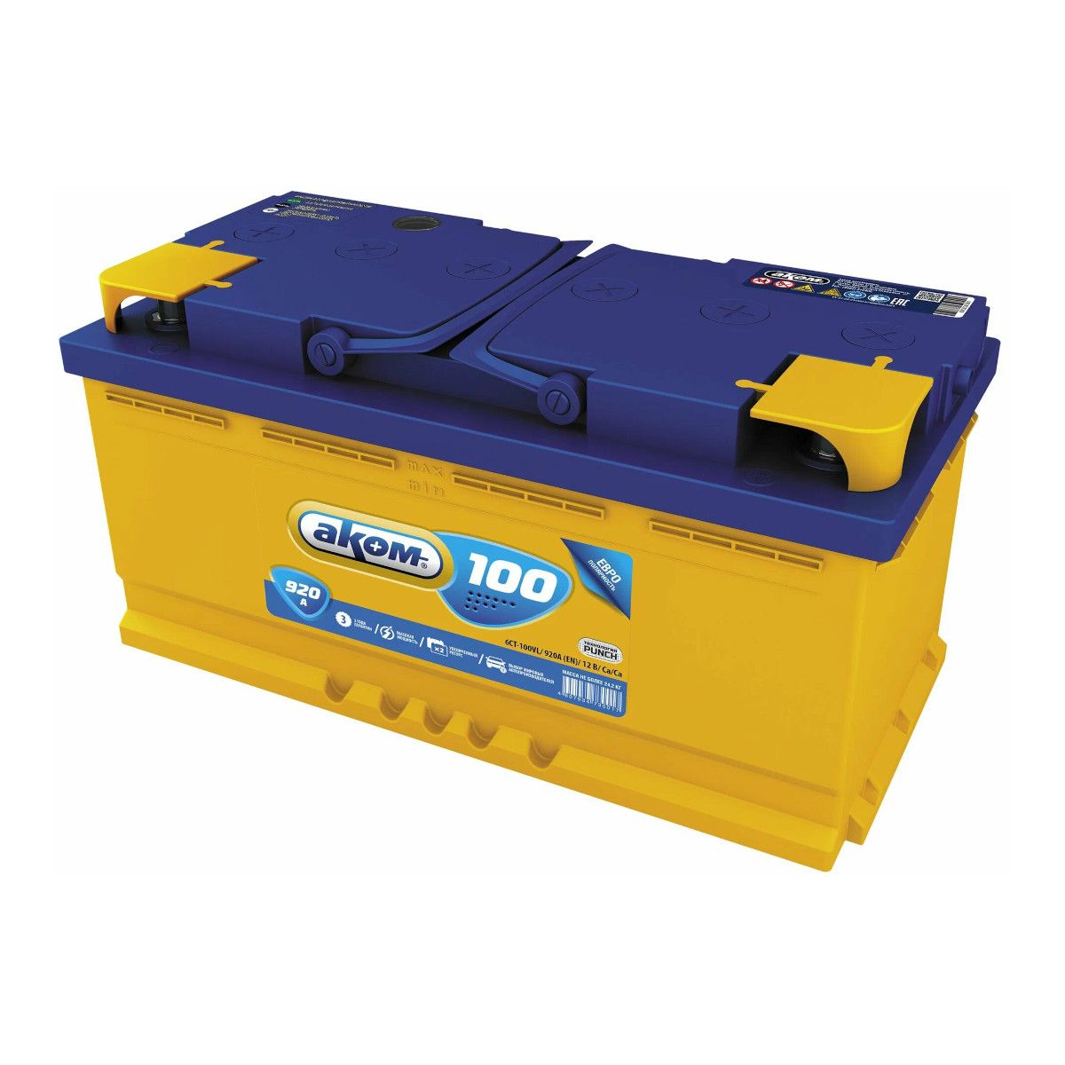 AKOM  100Ah  920 En (пр)  4607034730147 353х175х190