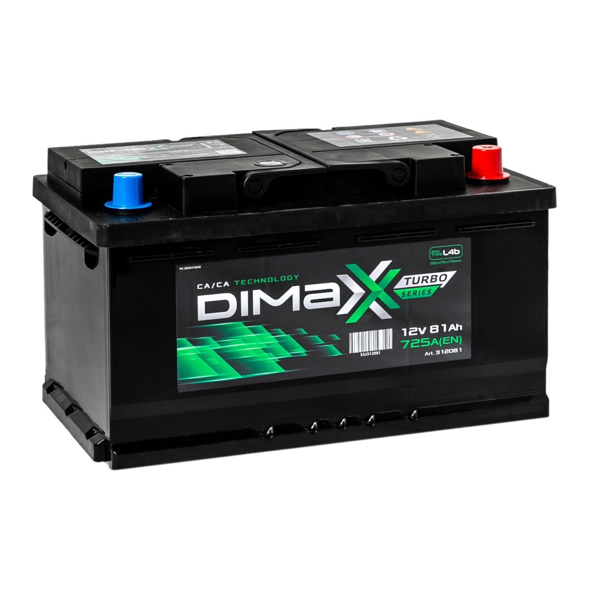 DIMAXX  turbo Euro  61Ah  565 En (обр)  312061 242х175х175