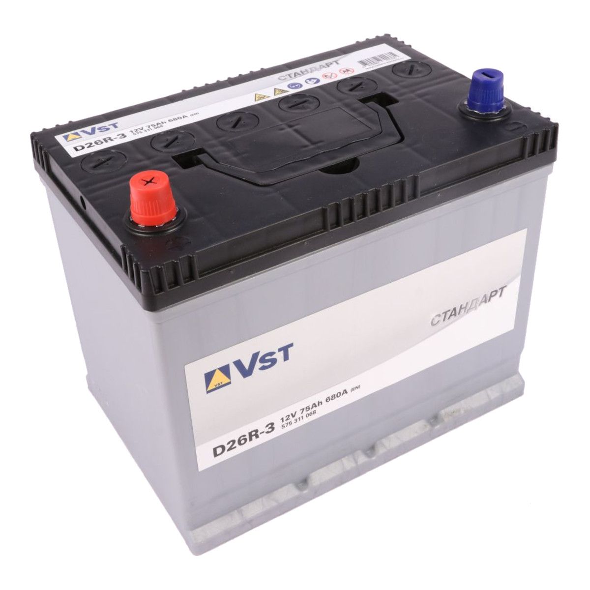 VST  D26-3R  75Ah  680 En (пр)  575 311 068 260х175х225