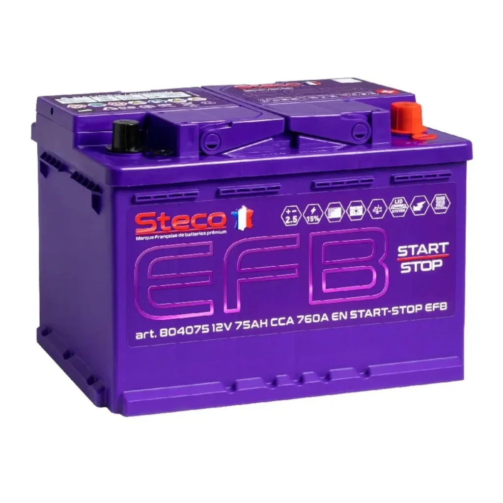 STECO  EFB  75Ah  760 En (обр)  804075 276х175х190