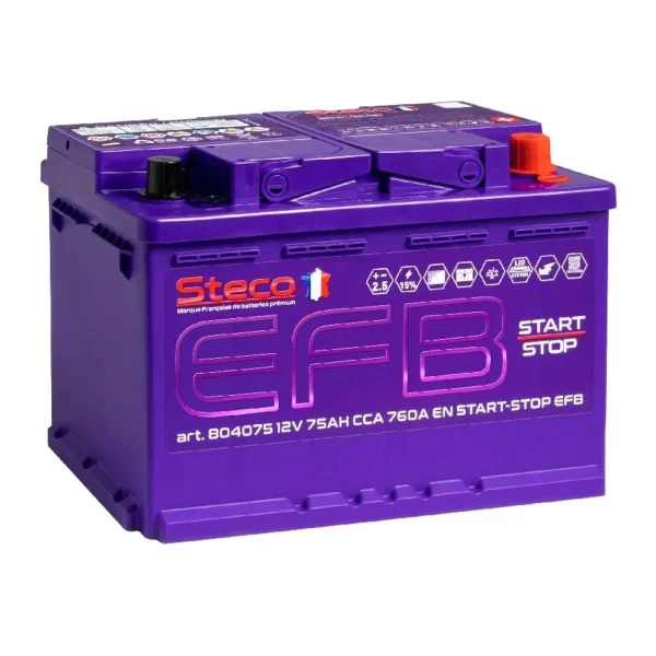 STECO  EFB  75Ah  760 En (обр)  804075 276х175х190